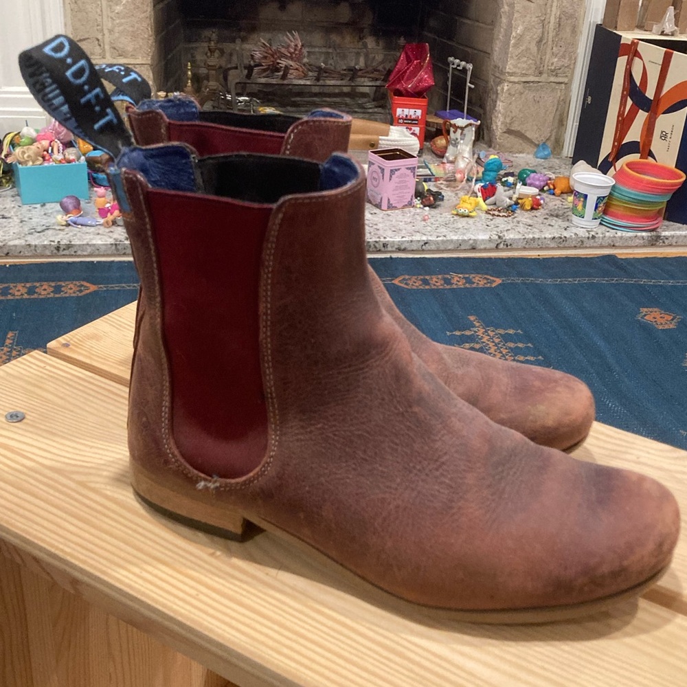 John Fleuvog red Chelsea boots, 7